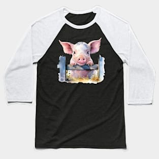 Friendly Pig Baseball T-Shirt